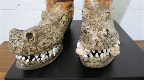 fake alligator shoes|real stuffed alligator large.